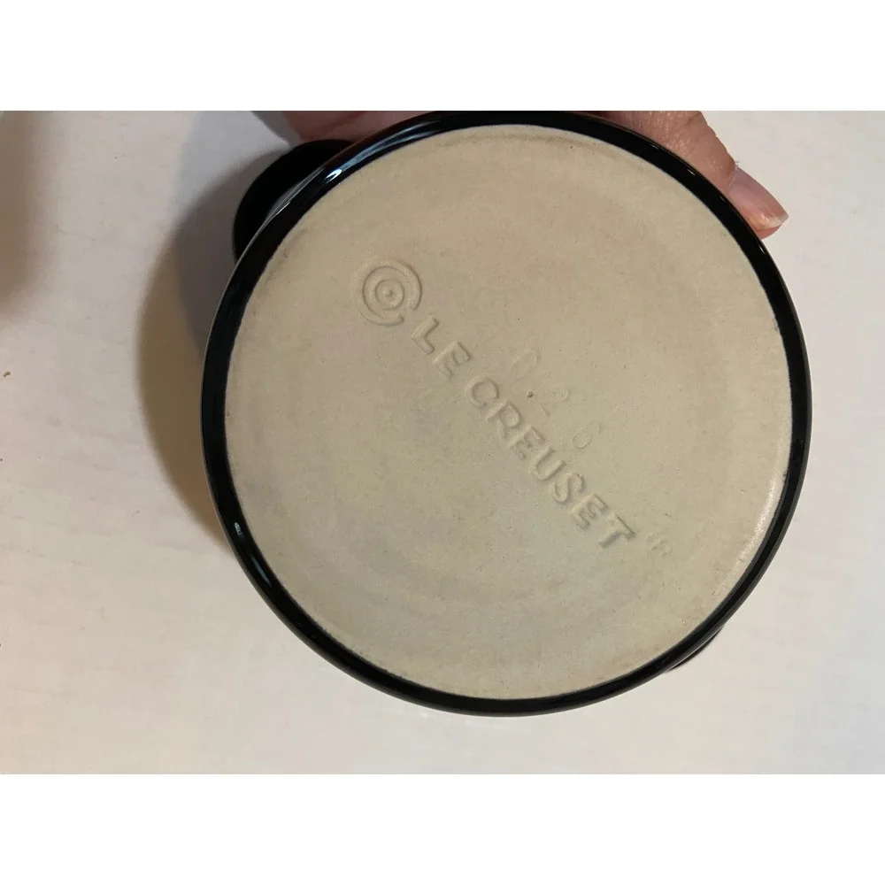 Le Creuset Mini Cocotte Black Stoneware Round Ramekin 0.25L 8oz Small Casserole